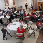 Gathering around tables