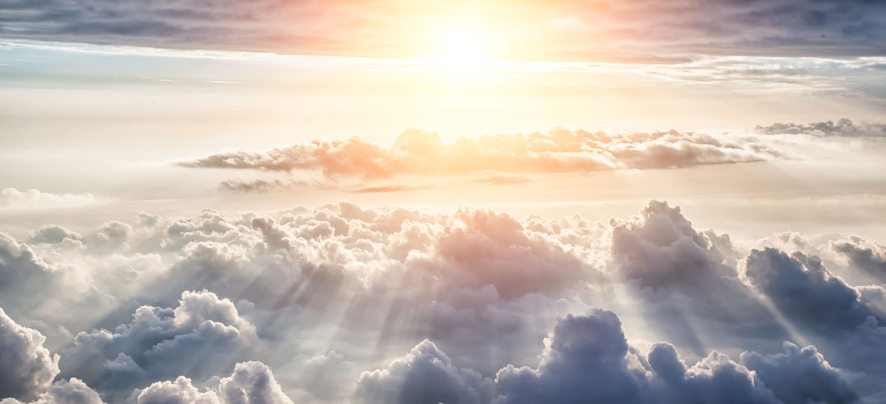 Cloudy Skies with Bright Light Shining Through